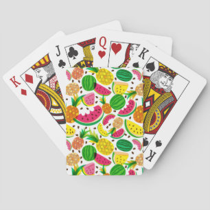 Jeu De Cartes Motif de fruits tropicaux rouge et jaune