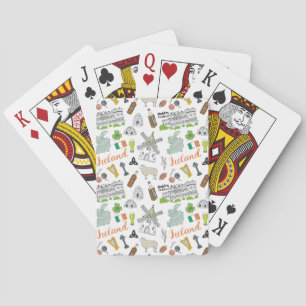 Jeu De Cartes Motif de griffonnage de croquis de l'Irlande