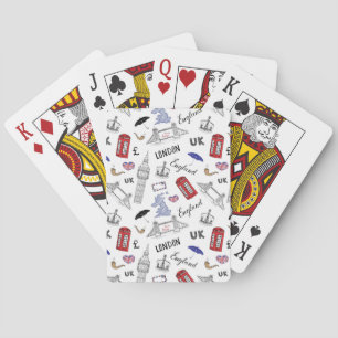Jeu De Cartes Motif de griffonnages de ville de Londres