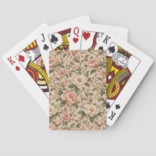 Jeu De Cartes Motif de jardin de pivoines et de roses romantique