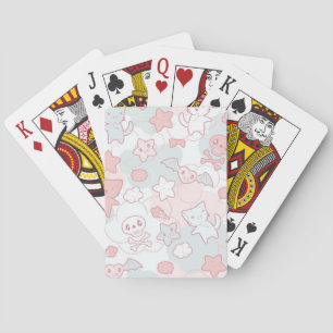 Jeu De Cartes motif de kawaii avec le griffonnage