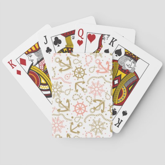 Jeu De Cartes Motif de la Ancre d'or (dos)