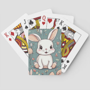 Jeu De Cartes Motif de lapin blanc mignon