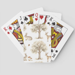Jeu De Cartes Motif de lapin et de cerf de la forêt