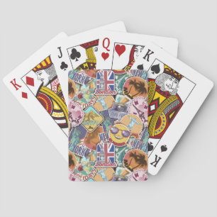 Jeu De Cartes Motif de l'autocollant de voyage coloré