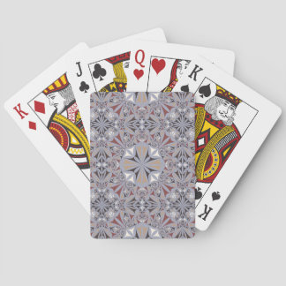 Jeu De Cartes Motif de mandala floral en nuances de gris personn