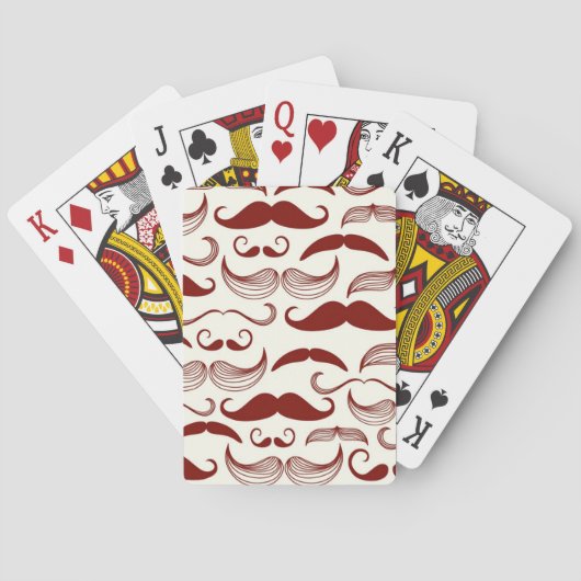 Jeu De Cartes Motif de moustache, rétro style 3 (dos)
