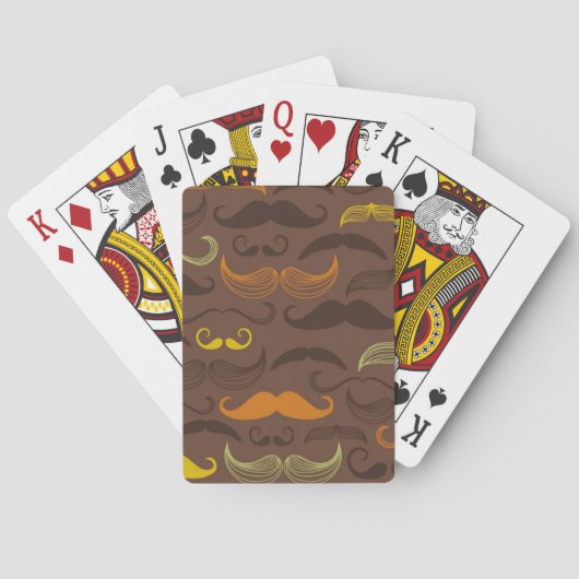 Jeu De Cartes Motif de moustache, rétro style 5 (dos)