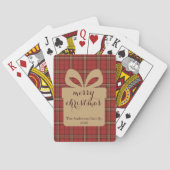 Jeu De Cartes Motif de Noël Rouge Plaid - (dos)