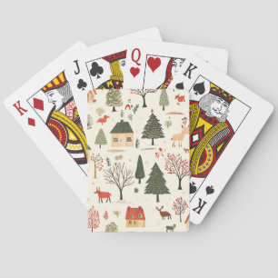 Jeu De Cartes Motif de Noël vintage Woodland (16)