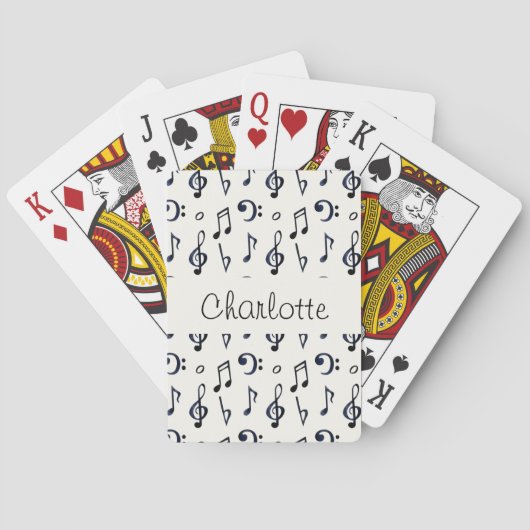 Jeu De Cartes Motif de notes musicales mignonnes (dos)