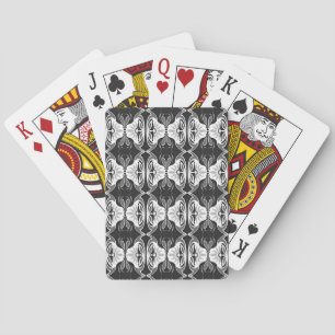 Jeu De Cartes Motif de papier peint Art déco - noir et blanc