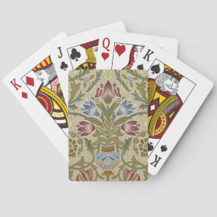 Jeu De Cartes Motif de papier peint floral brodé de William Morr