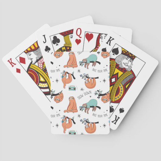 Jeu De Cartes Motif de paresseux mignon (dos)