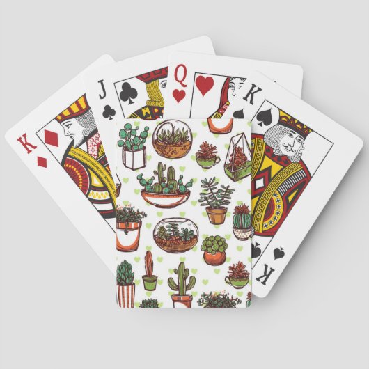Jeu De Cartes Motif de plante (dos)