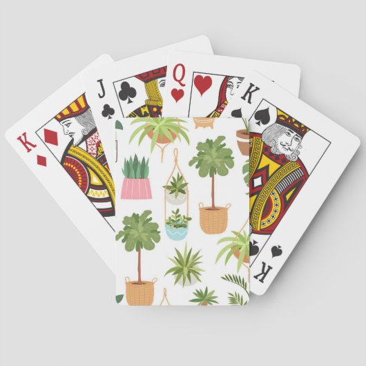 Jeu De Cartes Motif de plante (dos)
