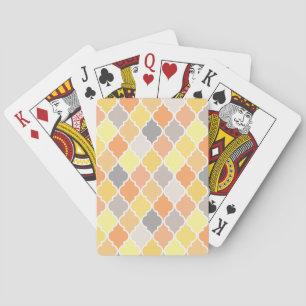 Jeu De Cartes Motif de quatrefoil jaune, orange et gris