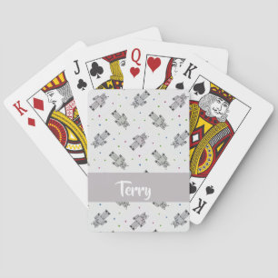 Jeu De Cartes Motif de robots gris