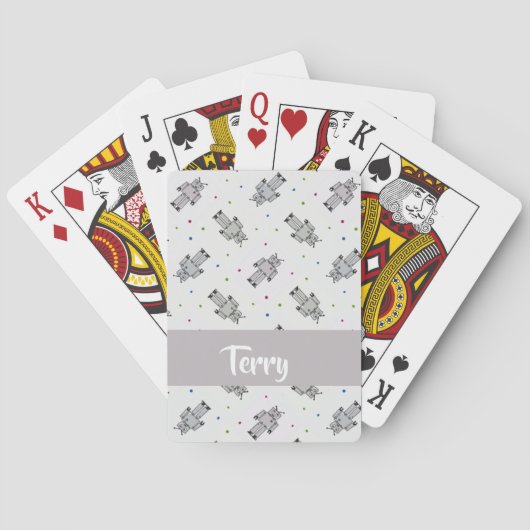 Jeu De Cartes Motif de robots gris (dos)