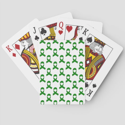 Jeu De Cartes Motif de ruban vert (dos)