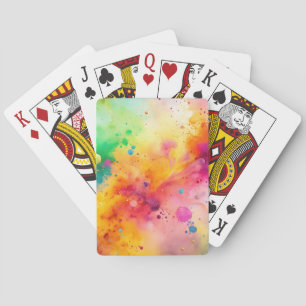 Jeu De Cartes Motif de taches d'aquarelle abstraite vibrant