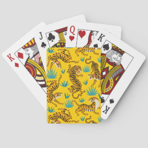 Jeu De Cartes Motif de tigre d'or asiatique