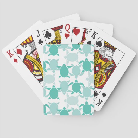 Jeu De Cartes Motif de tortue turquoise (dos)