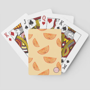 Jeu De Cartes Motif de tranche orange Kawaii
