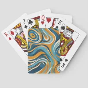 Jeu De Cartes Motif de trippage bleu à billes en acier liquide O