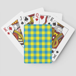 Jeu De Cartes Motif de vérification de la plaid bleu jaune vert