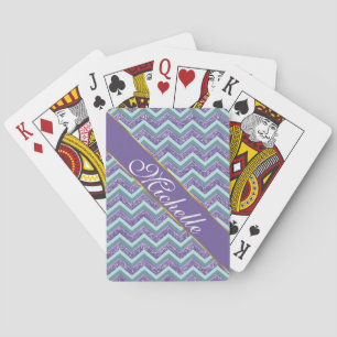 Jeu De Cartes Motif de verre Amethyst Zigzag