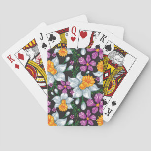 Jeu De Cartes Motif d'élégance avec les fleurs 2 de narcisse