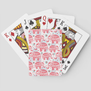 Jeu De Cartes Motif d'éléphant rouge