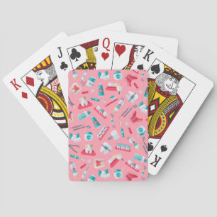 Jeu De Cartes Motif Dentaire Rose