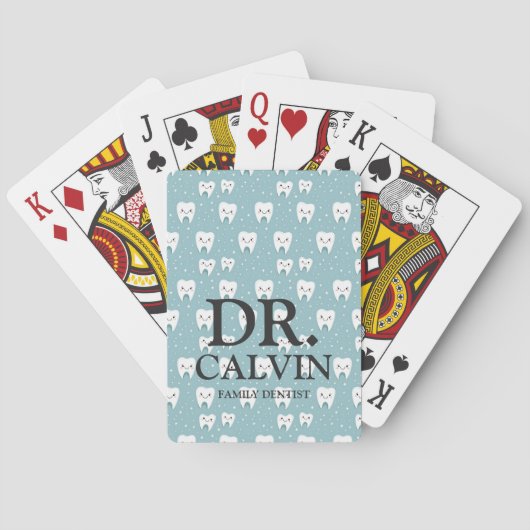 Jeu De Cartes Motif Dentiste pour dents vert mignon (dos)
