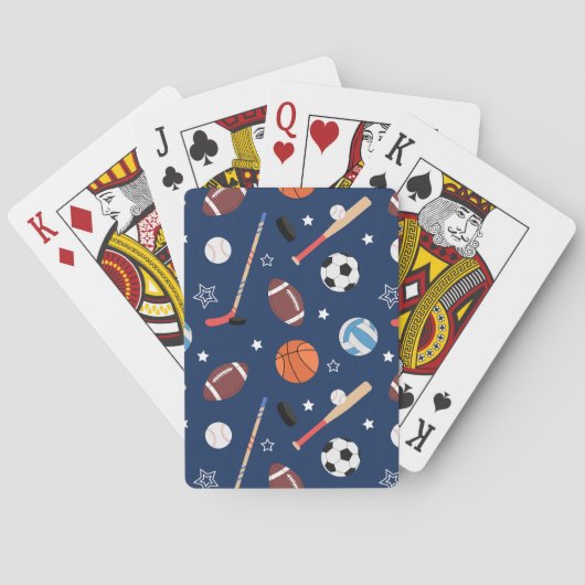 Jeu De Cartes Motif d'équipement sportif pour enfants en bleu (dos)
