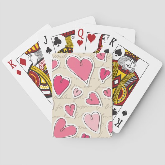 Jeu De Cartes Motif des Coeurs (dos)