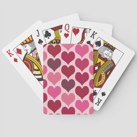 Jeu De Cartes Motif des Coeurs rose et rouge (dos)