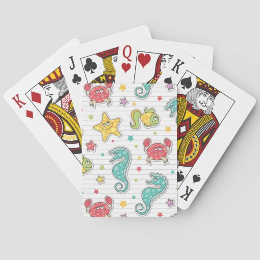 Jeu De Cartes motif des créatures de mer (dos)