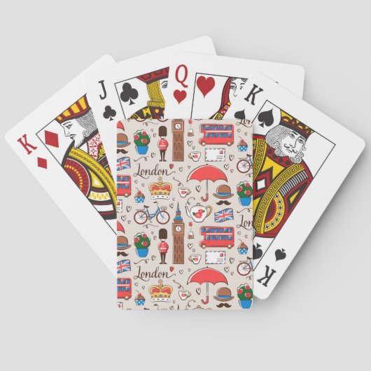 Jeu De Cartes Motif des symboles de Londres (dos)
