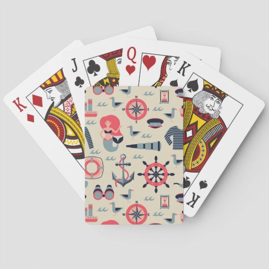 Jeu De Cartes Motif d'espèce marine (dos)