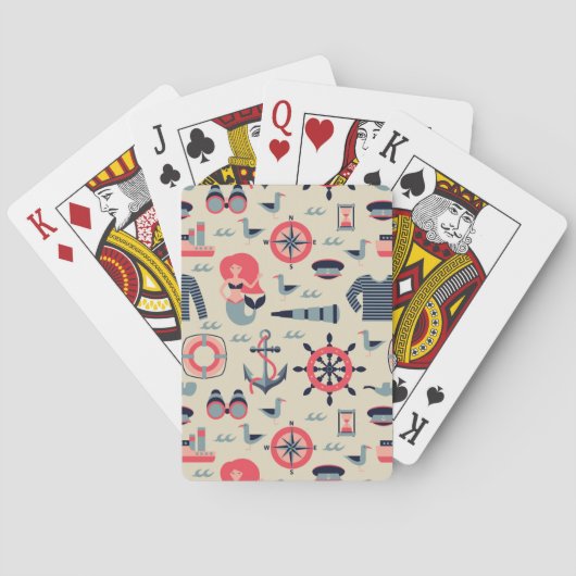 Jeu De Cartes Motif d'espèce marine (dos)