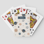 Jeu De Cartes Motif d'esquisse Planètes système solaire (dos)