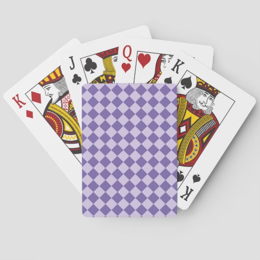 Jeu De Cartes Motif diamant damier violet (dos)