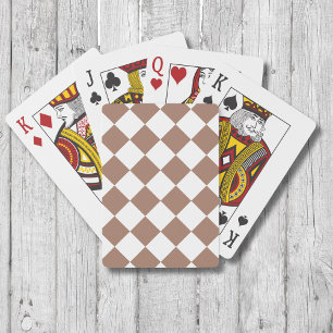 Jeu De Cartes Motif diamant en blanc et Mocha Mousse