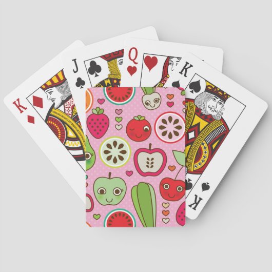 Jeu De Cartes motif d'illustration de cuisine de fruit (dos)