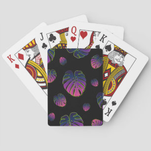 Jeu De Cartes Motif d'illustration de feuille tropicale Monstera