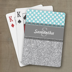 Jeu De Cartes Motif d'impression de Parties scintillant fille av
