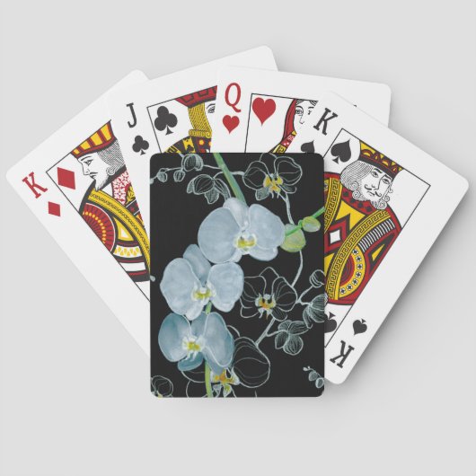 Jeu De Cartes Motif d'orchidées blanches d'aquarelle (dos)