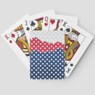 Jeu De Cartes Motif du drapeau américain Red White & Blue Stars